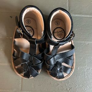Little Love Bug Black Closed Toe Fisherman Sandal Toddler Baby 6